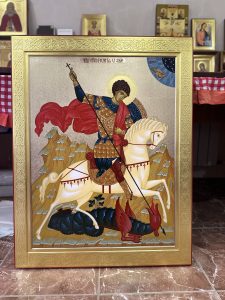 Икона «Георгий Победоносец Чудо о Змие» образец 25 Белогорск