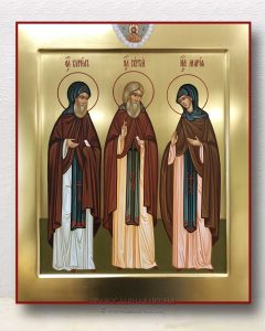 Икона «Кирилл, Мария и Сергий Радонежские, преподобные» Белогорск